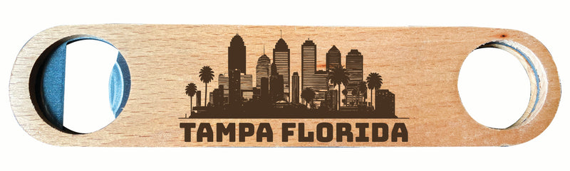 Tampa Florida Souvenir Engraved Wooden Bottle Opener Single