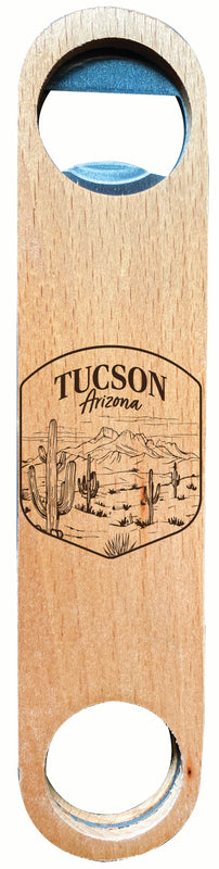 Tucson Arizona Souvenir Engraved Wooden Bottle Opener 4-Pack