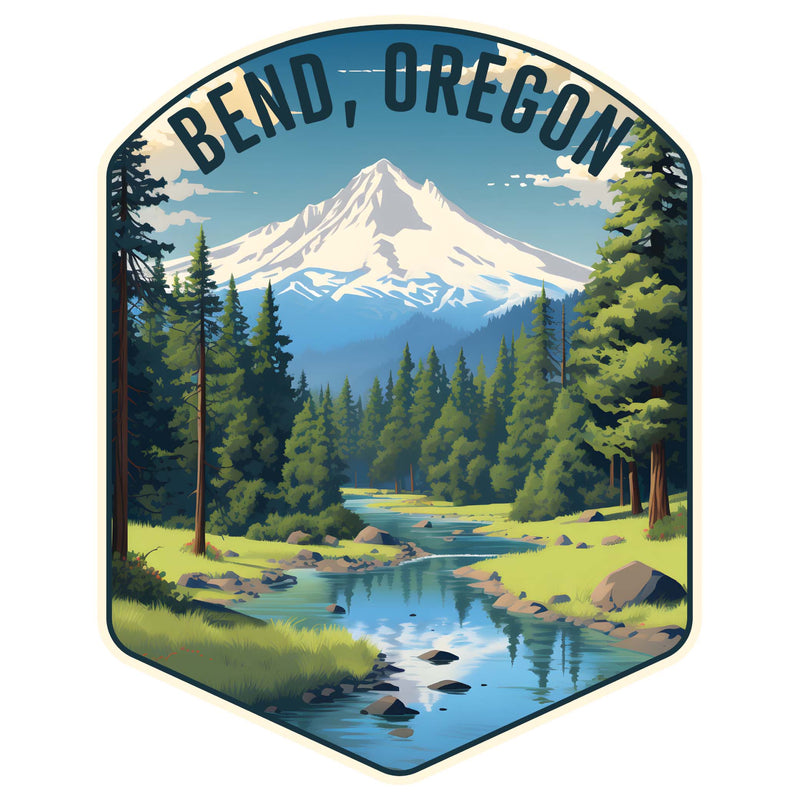 Bend Oregon Design B Souvenir Die Cut Flat Magnet 4-Inch