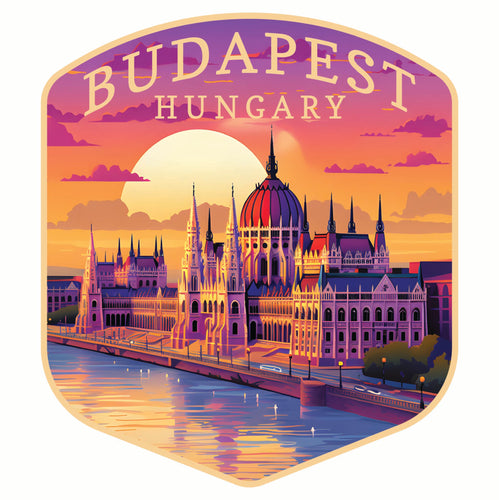Budapest Hungary Parliament Building Design Souvenir Die Cut Flat Magnet 6-Inch