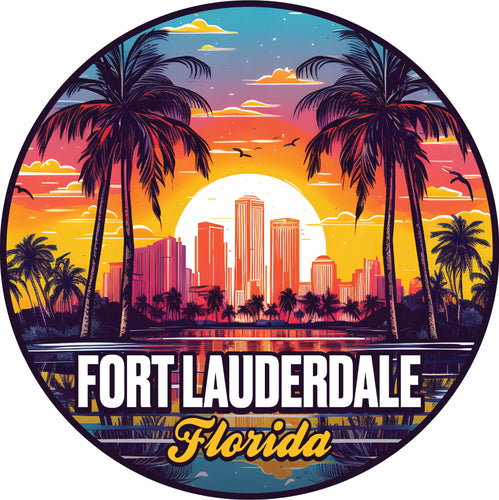 Fort Lauderdale Florida Design B Souvenir Die Cut Flat Magnet 4-Inch