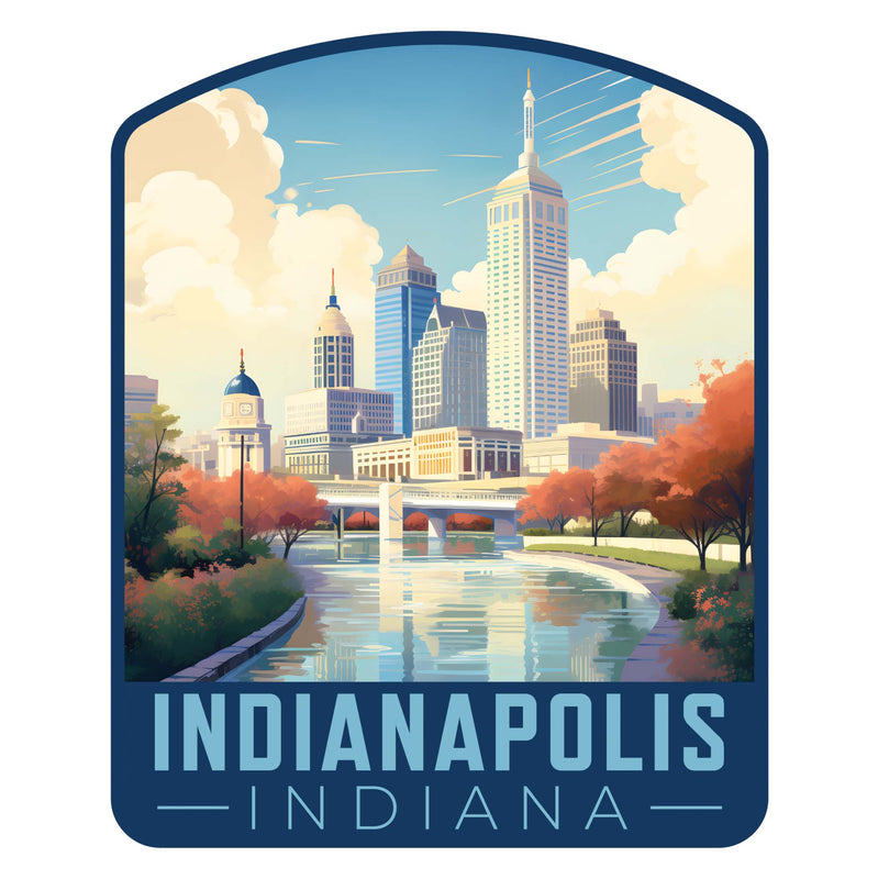 Indianapolis Indiana Design A Souvenir Die Cut Flat Magnet 2-Inch
