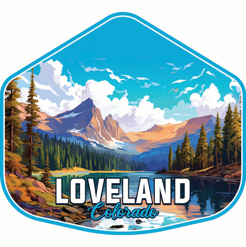 Loveland Colorado Mountain Landscape Design Souvenir Die Cut Flat Magnet 2-Inch