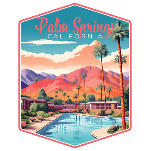 Palm Springs California Design B Souvenir Die Cut Flat Magnet 6-Inch