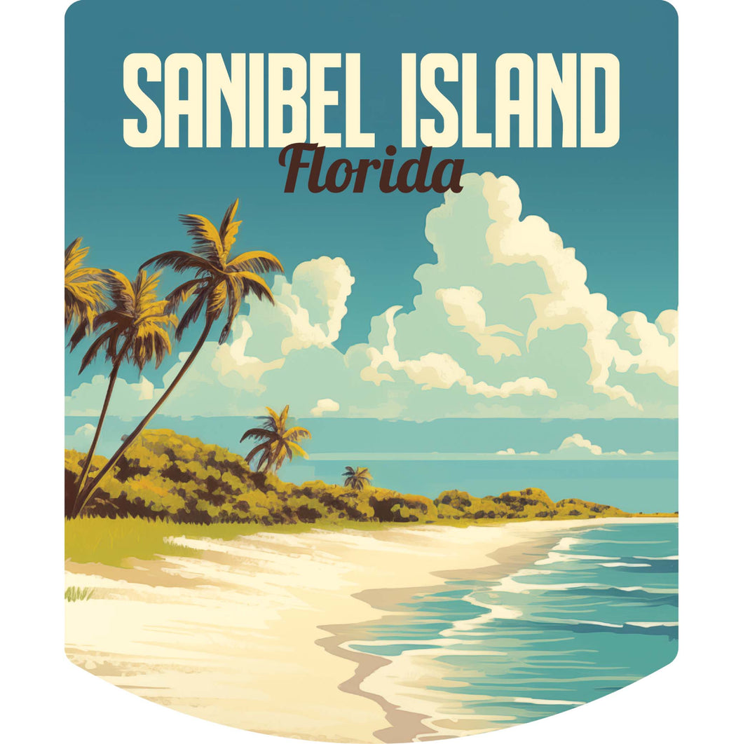 Sanibel Island Design A Souvenir Die Cut Flat Magnet 4-Inch
