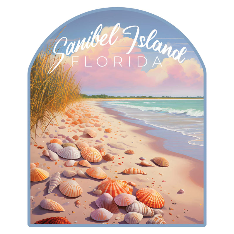 Sanibel Island Florida Design B Souvenir Die Cut Flat Magnet 2-Inch