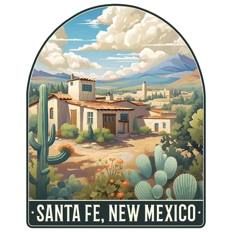 Santa Fe New Mexico Design C Souvenir Die Cut Flat Magnet 6-Inch