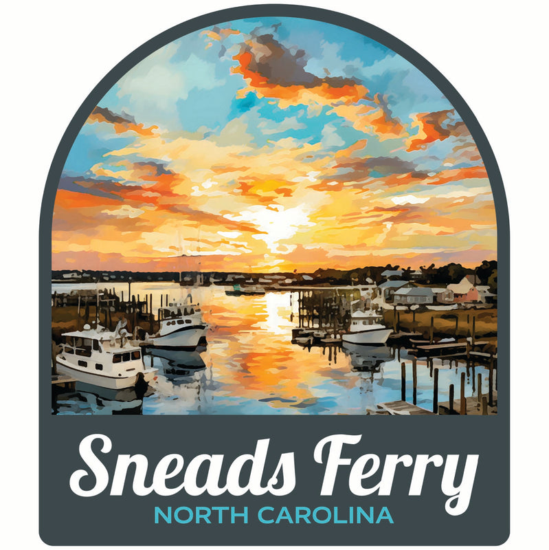 Sneads Ferry North Carolina Sunset over Bay Design Souvenir Die Cut Flat Magnet 2-Inch