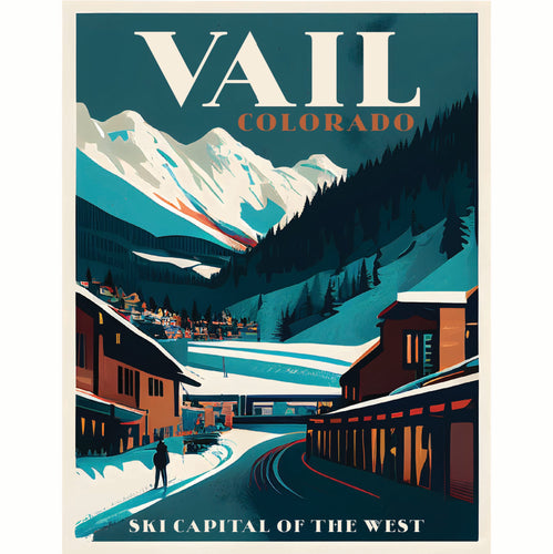Vail Colorado Design B Souvenir Die Cut Flat Magnet 6-Inch