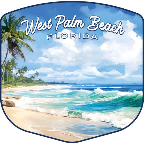 West Palm Beach Florida Design B Souvenir Die Cut Flat Magnet 4-Inch