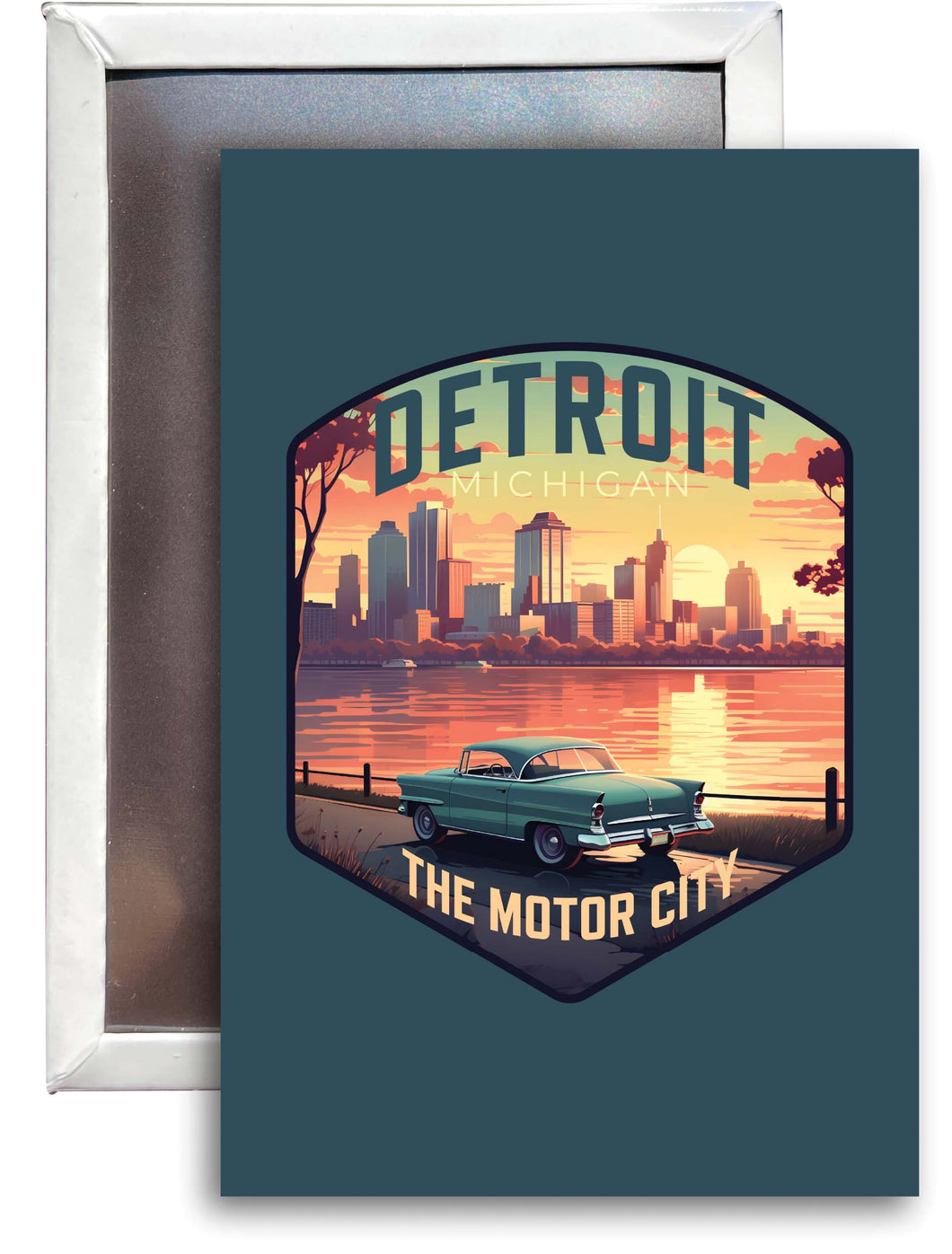 Detroit Michigan Design A Souvenir 2x3-Inch Fridge Magnet 4-Pack