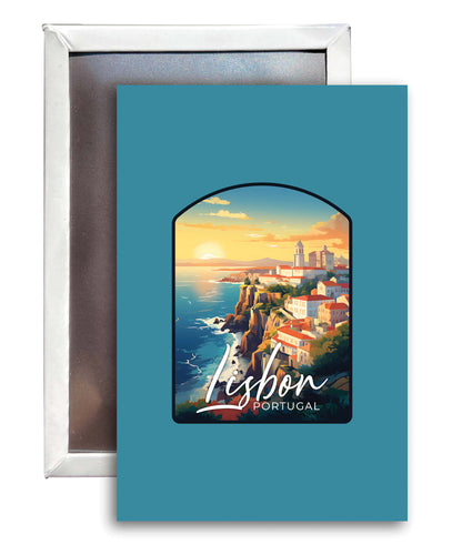 Lisbon Portugal Design B Souvenir 2x3-Inch Fridge Magnet 2-Pack