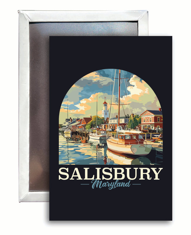 Salisbury Maryland Port of Salisbury Marina Design Souvenir 2x3-Inch Fridge Magnet 2-Pack