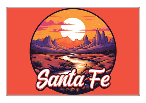 Santa Fe New Mexico Design B Souvenir 2x3-Inch Fridge Magnet 4-Pack