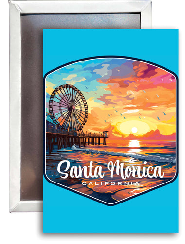 Santa Monica California Design A Souvenir 2x3-Inch Fridge Magnet 2-Pack