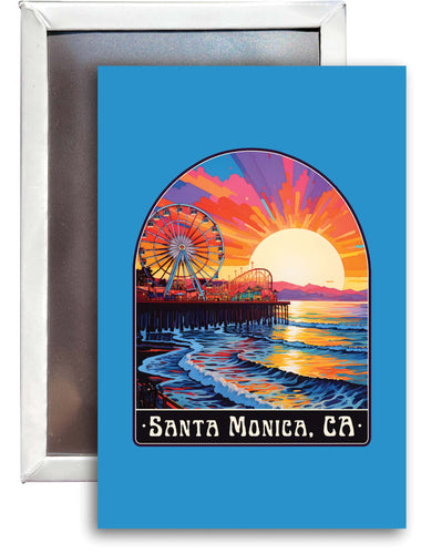 Santa Monica California Design B Souvenir 2x3-Inch Fridge Magnet 2-Pack