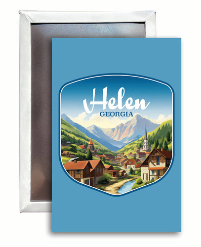 Helen Georgia Town in Mountains Design Souvenir Refrigerator Magnet 2.5