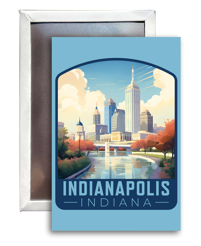 Indianapolis Indiana Design A Souvenir Refrigerator Magnet 2.5"X3.5" 4-Pack