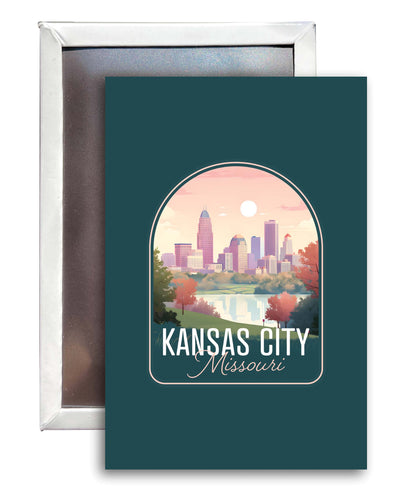 Kansas City Missouri Design B Souvenir Refrigerator Magnet 2.5