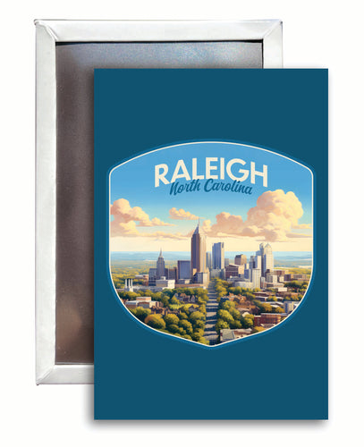 Raleigh North Carolina Daytime Cityscape Design Souvenir Refrigerator Magnet 2.5