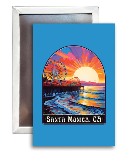 Santa Monica California Design B Souvenir Refrigerator Magnet 2.5