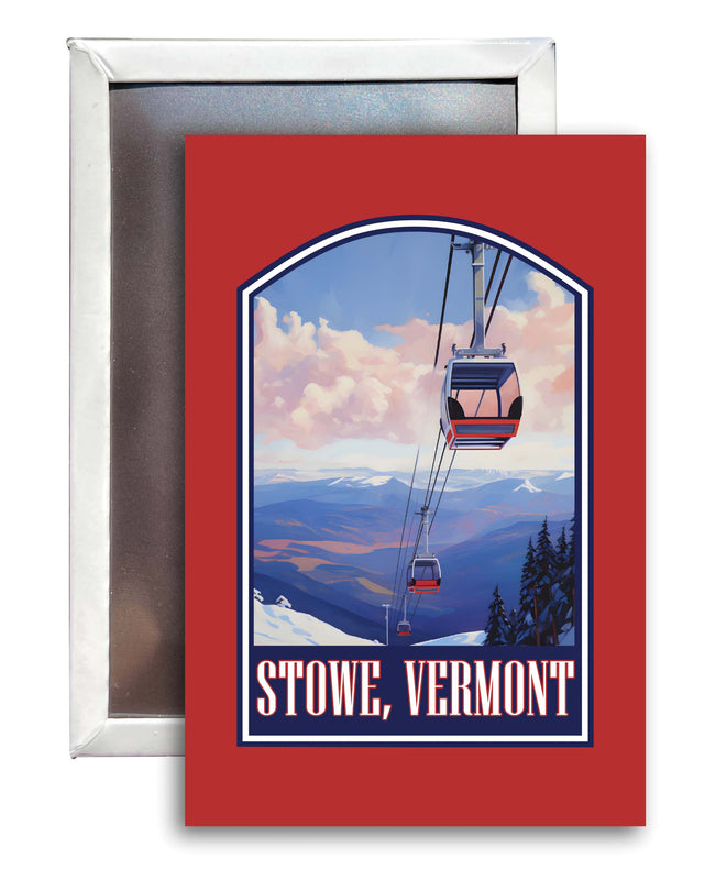 Stowe Mountain Vermont Design B Souvenir Refrigerator Magnet 2.5"X3.5" 4-Pack