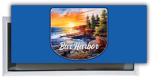 Bar Harbor Maine Design B Souvenir Fridge Magnet 4.75 x 2 Inch 2-Pack