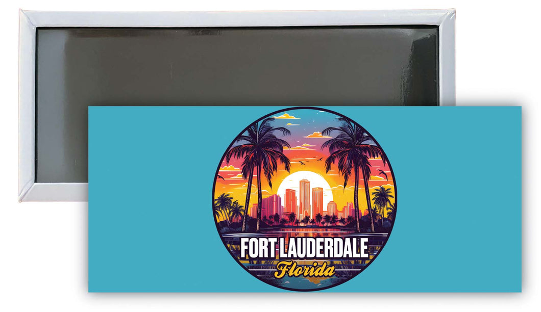 Fort Lauderdale Florida Design B Souvenir Fridge Magnet 4.75 x 2 Inch 4-Pack