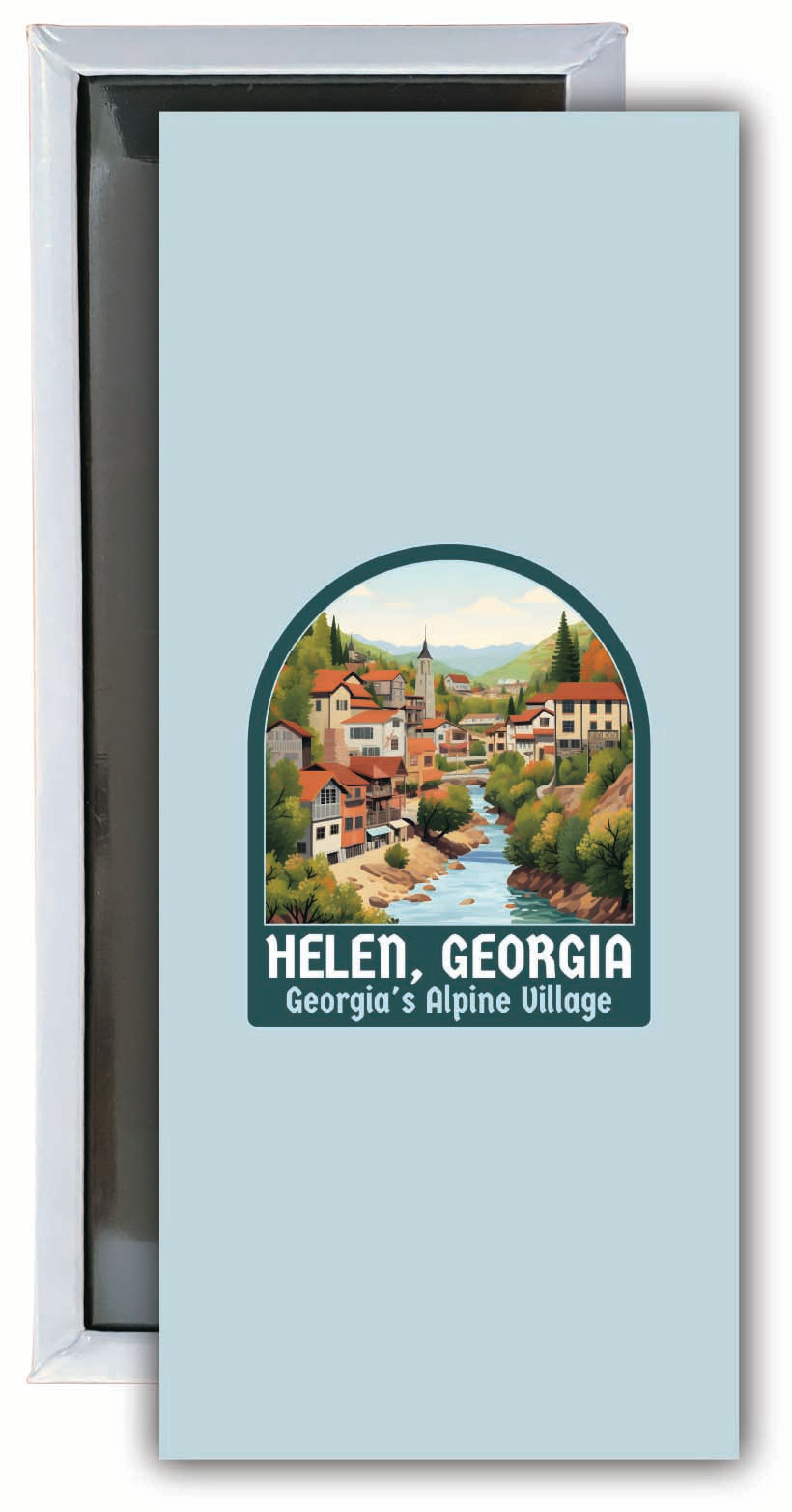 Helen Georgia Alpine Village Design Souvenir Fridge Magnet 4.75 x 2 Inch 2-Pack