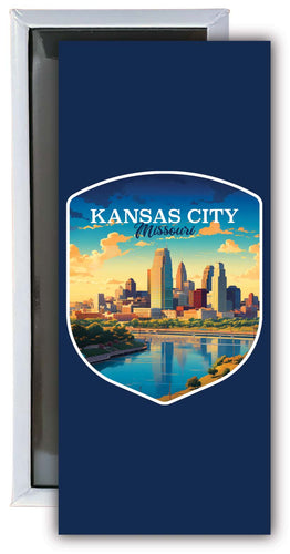 Kansas City Missouri Design A Souvenir Fridge Magnet 4.75 x 2 Inch 4-Pack