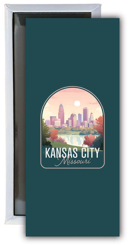Kansas City Missouri Design B Souvenir Fridge Magnet 4.75 x 2 Inch 2-Pack
