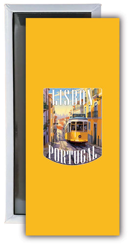 Lisbon Portugal Design A Souvenir Fridge Magnet 4.75 x 2 Inch 4-Pack