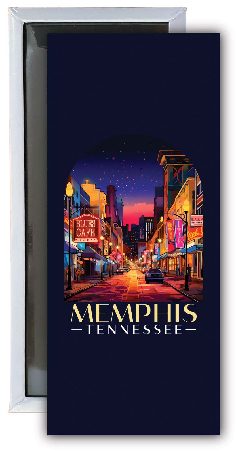 Memphis Tennessee Design C Souvenir Fridge Magnet 4.75 x 2 Inch 4-Pack