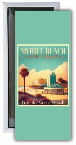 Myrtle Beach South Carolina Design A Souvenir Fridge Magnet 4.75 x 2 Inch Single