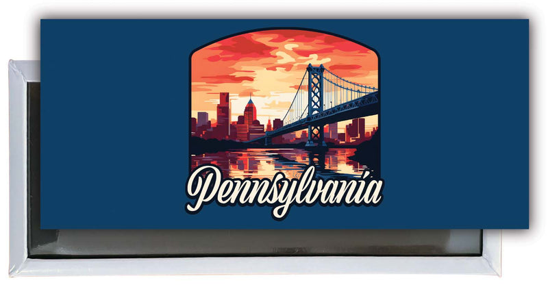 Pennsylvania Design A Souvenir Fridge Magnet 4.75 x 2 Inch 4-Pack