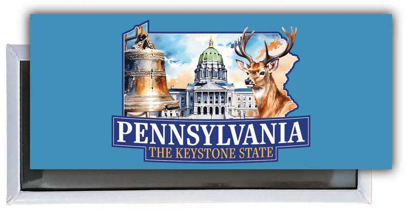 Pennsylvania Design D Souvenir Fridge Magnet 4.75 x 2 Inch 2-Pack