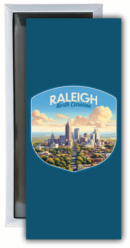 Raleigh North Carolina Daytime Cityscape Design Souvenir Fridge Magnet 4.75 x 2 Inch 2-Pack