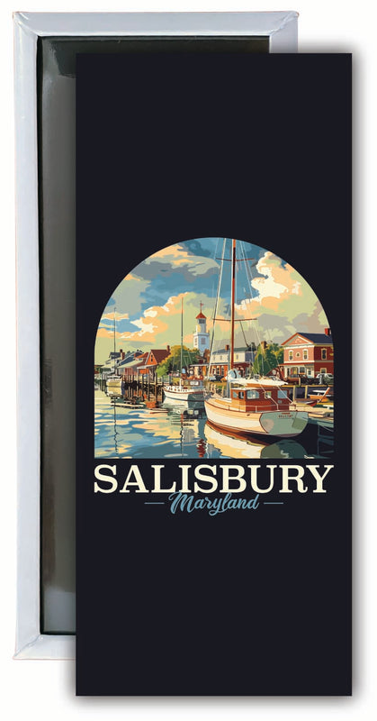 Salisbury Maryland Port of Salisbury Marina Design Souvenir Fridge Magnet 4.75 x 2 Inch Single