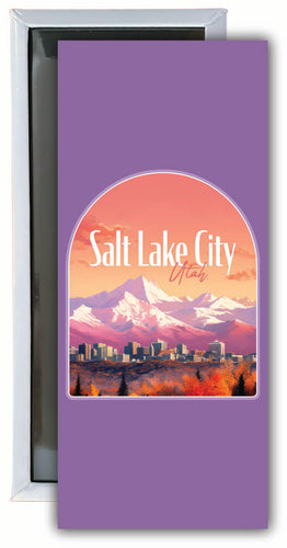 Salt Lake City Utah Design C Souvenir Fridge Magnet 4.75 x 2 Inch Single