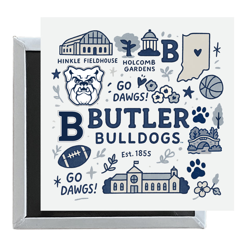 Butler Bulldogs Officially Licensed 2.5"x 2.5" Fridge Magnet Medley Design 