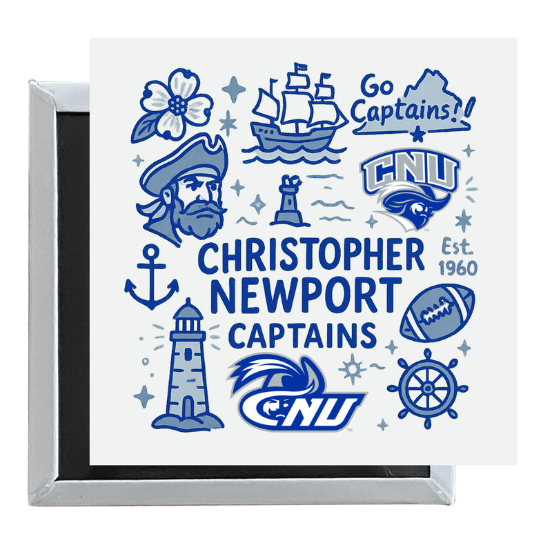 Christopher Newport Captains Officially Licensed 2.5"x 2.5" Fridge Magnet Medley Design 