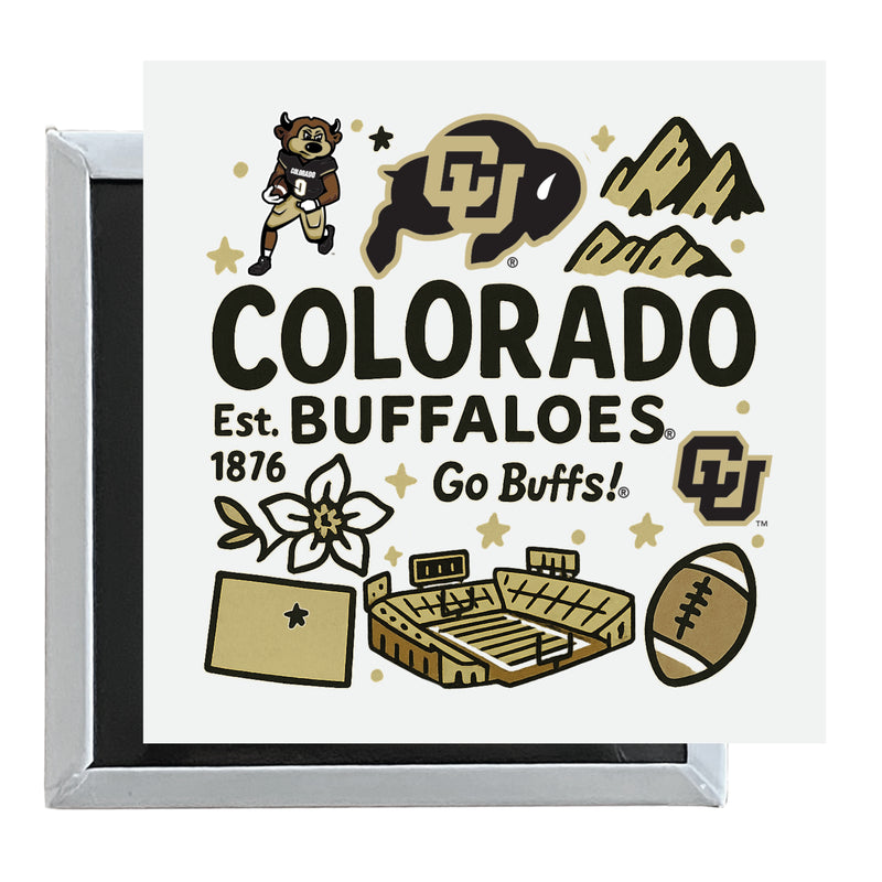 Colorado Buffaloes Officially Licensed 2.5"x 2.5" Fridge Magnet Medley Design 
