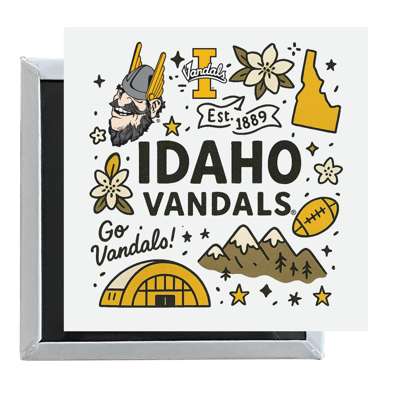 Idaho Vandals Officially Licensed 2.5"x 2.5" Fridge Magnet Medley Design 