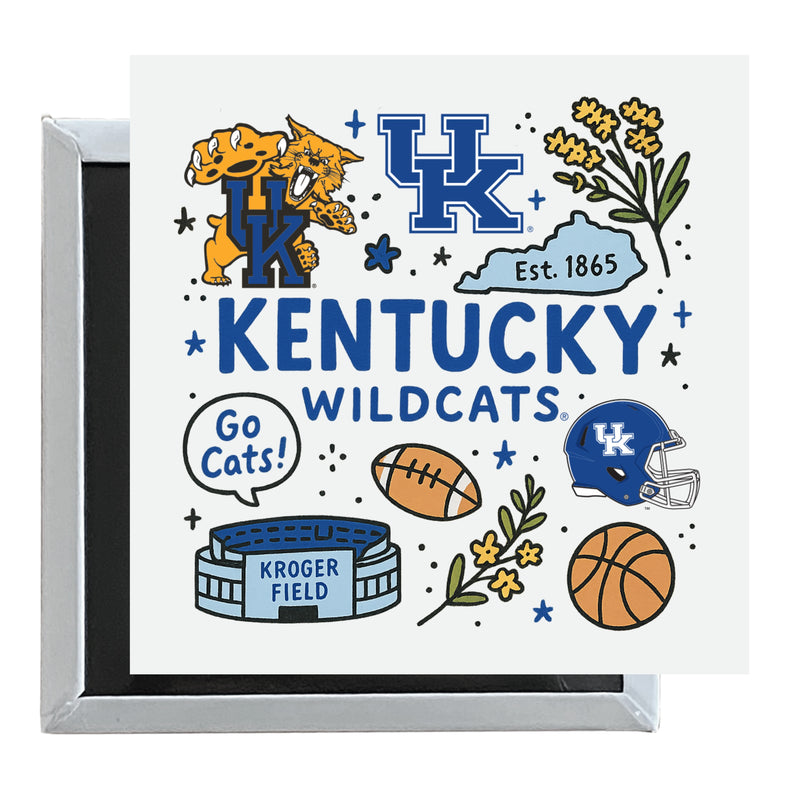 Kentucky Wildcats Officially Licensed 2.5"x 2.5" Fridge Magnet Medley Design 