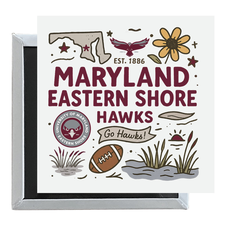 Maryland Eastern Shore Officially Licensed 2.5"x 2.5" Fridge Magnet Medley Design 