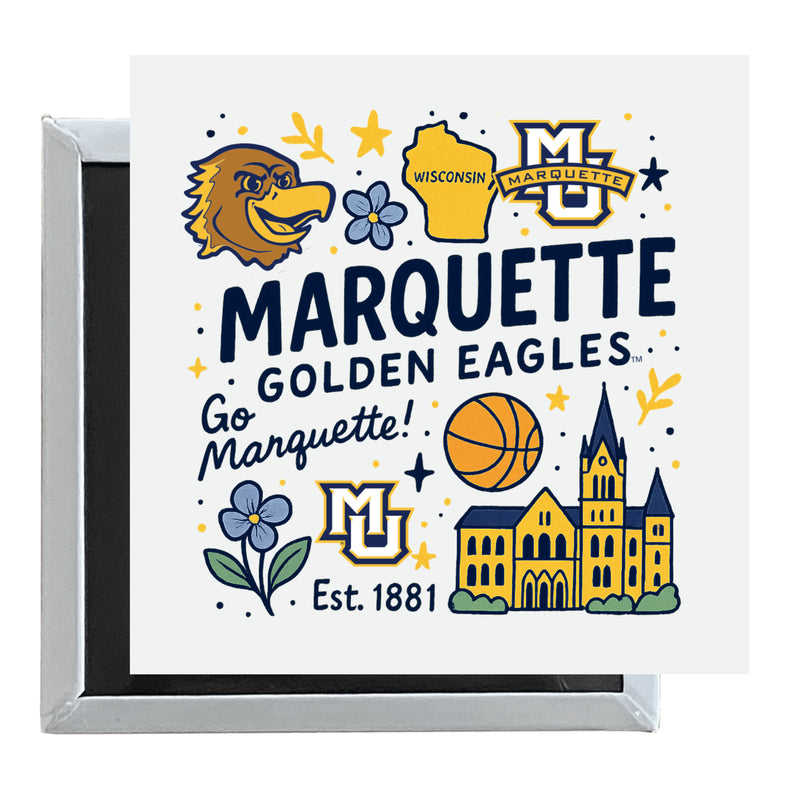 Marquette Golden Eagles Officially Licensed 2.5"x 2.5" Fridge Magnet Medley Design 