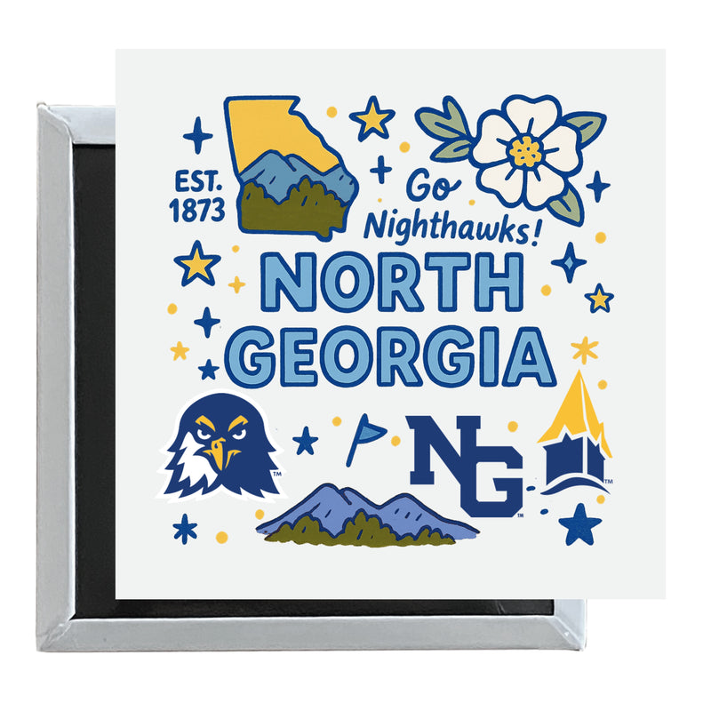North Georgia Nighthawks Officially Licensed 2.5"x 2.5" Fridge Magnet Medley Design 