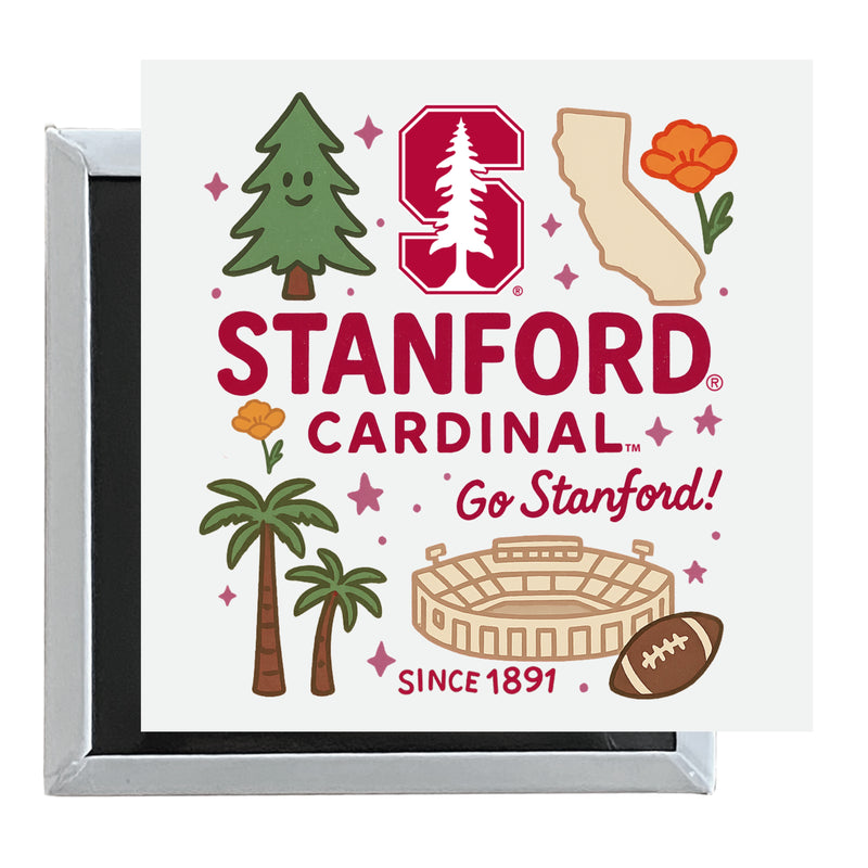 Stanford University Officially Licensed 2.5"x 2.5" Fridge Magnet Medley Design 