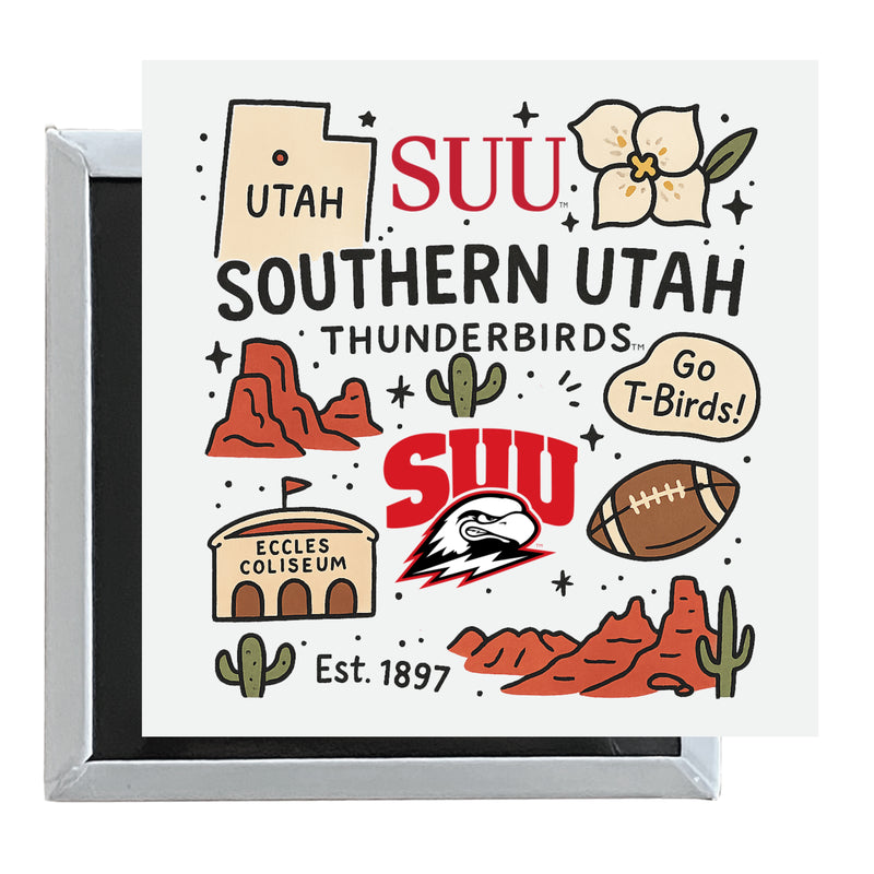 Southern Utah University Officially Licensed 2.5"x 2.5" Fridge Magnet Medley Design 