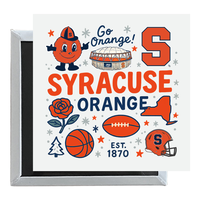 Syracuse Orange Officially Licensed 2.5"x 2.5" Fridge Magnet Medley Design 